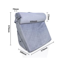 mysmartbuy Adjustable Bed Wedge Pillow - Sloping Soft Foam Cushion with Gel Infused Memory Foam, Removable Headrest or Lumbar Support & Cover in Grey - thumbnail 6