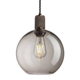 Industville Knurled Glass Globe Pendant Light - 9 Inch in Light Grey - Size: 10 inches - thumbnail 1