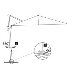 Berkfield Home Cantilever Garden Parasol with Aluminium Pole 300x300 cm Sand in Beige - thumbnail 8