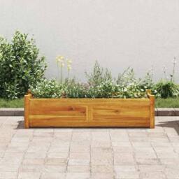 Berkfield Home Garden Raised Bed Acacia Wood 100x30x25 cm in Brown - Size: 100 x 30 x 25 cm