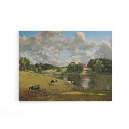 "Artery8 Cows In Field Painting Canvas Wall Art Print - Size: W24"" x H32""" - thumbnail 1