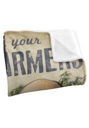 Retrorocket Studio Support Farmers Silky Touch Super Soft Throw Blanket 152 X 127 cm in White - thumbnail 3