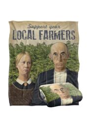 Retrorocket Studio Support Farmers Silky Touch Super Soft Throw Blanket 152 X 127 cm in White - thumbnail 2