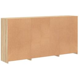 Berkfield Home Sideboard with LED Lights Sonoma Oak 202x37x100 cm in Light Oak - Size: 202 x 37 x 100 cm - thumbnail 8