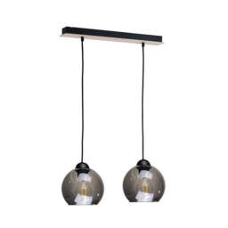 Netlighting Wood Bar Pendant Ceiling Light Black 50cm 2x E27