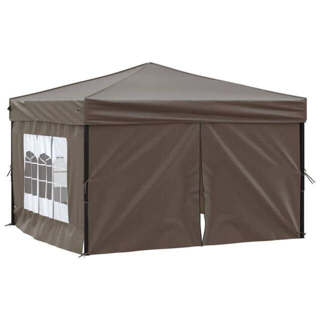 Berkfield Home Folding Party Tent with Sidewalls Taupe 3x3 m in Stone - image 1