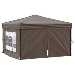 Berkfield Home Folding Party Tent with Sidewalls Taupe 3x3 m in Stone - thumbnail 1