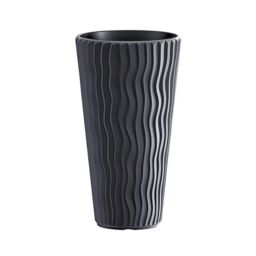 EONLION Stone Grey 1x Plant Pot Flower Planter Indoor Outdoor in Black