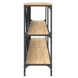 Berkfield Home Console Table Sonoma Oak 200x30x75 cm Engineered Wood & Iron in Tan - Size: 200 x 30 x 75 cm - thumbnail 5