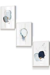 Abstract Blue Winter Moods Angel Framed Wall Art - Small