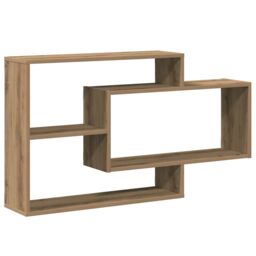 Berkfield Home Wall Shelf Artisan Oak 104x20x58.5 cm Engineered Wood in Brown - thumbnail 2