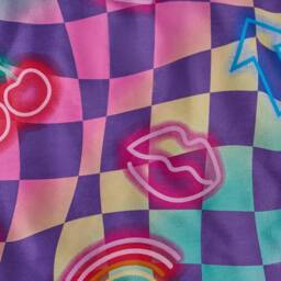 OHS Kids Neon Checkerboard Bedding Set Duvet Cover with Pillowcase - Size: Single - thumbnail 5