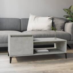 Berkfield Home Coffee Table Concrete Grey 100x50x45 cm Engineered Wood - Size: 100 x 50 x 45 cm - thumbnail 2