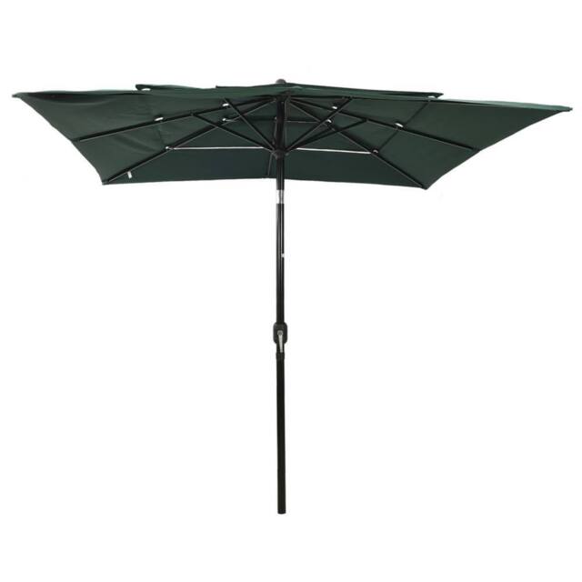 Berkfield Home 3-Tier Parasol with Aluminium Pole Green 2.5x2.5 m - image 1