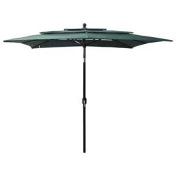 Berkfield Home 3-Tier Parasol with Aluminium Pole Green 2.5x2.5 m - thumbnail 2
