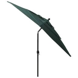 Berkfield Home 3-Tier Parasol with Aluminium Pole Green 2.5x2.5 m - thumbnail 4