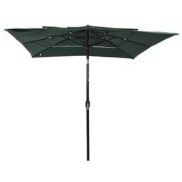 Berkfield Home 3-Tier Parasol with Aluminium Pole Green 2.5x2.5 m