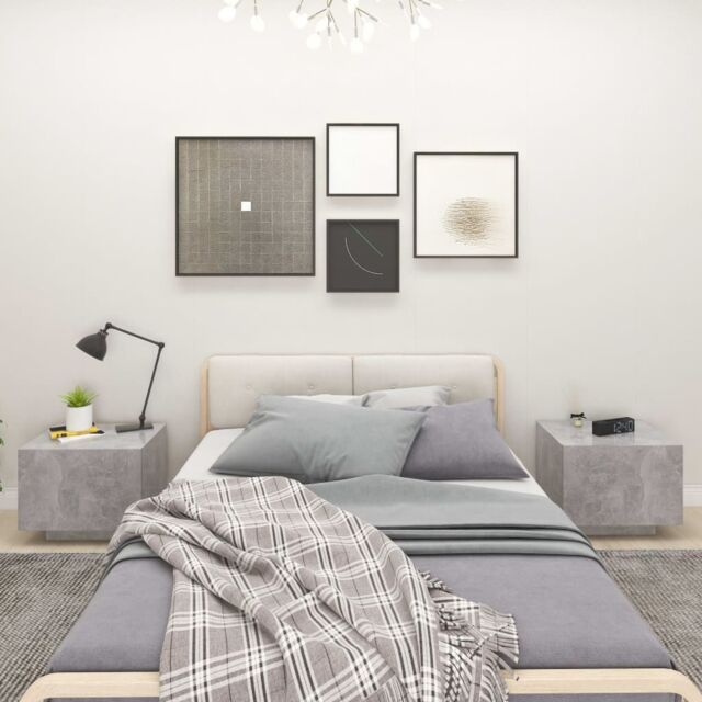 Berkfield Home Bedside Cabinet Concrete Grey 100x35x40 cm Engineered Wood - Size: 100 x 35 x 40 cm - image 1