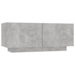 Berkfield Home Bedside Cabinet Concrete Grey 100x35x40 cm Engineered Wood - Size: 100 x 35 x 40 cm - thumbnail 2