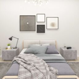 Berkfield Home Bedside Cabinet Concrete Grey 100x35x40 cm Engineered Wood - Size: 100 x 35 x 40 cm - thumbnail 1