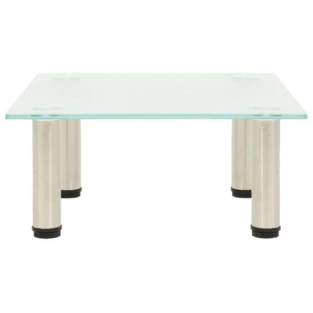 Berkfield Home TV Stand Frosted 40x35x17 cm Tempered Glass in Clear - Size: 40 x 35 x 17 cm - image 1