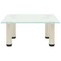 Berkfield Home TV Stand Frosted 40x35x17 cm Tempered Glass in Clear - Size: 40 x 35 x 17 cm