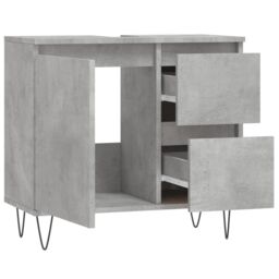 Berkfield Home Bathroom Cabinet Concrete Grey 65x33x60 cm Engineered Wood - Size: 65 x 33 x 60 cm - thumbnail 4