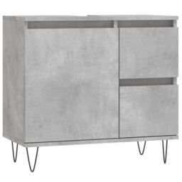 Berkfield Home Bathroom Cabinet Concrete Grey 65x33x60 cm Engineered Wood - Size: 65 x 33 x 60 cm - thumbnail 2
