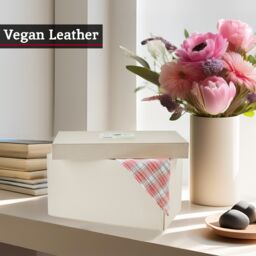 Orsina Elegant Cream Faux Leather CD Storage Box, Versatile Faux Leather Box, Lightweight CD Storage Container - thumbnail 5