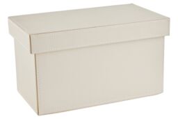 Orsina Elegant Cream Faux Leather CD Storage Box, Versatile Faux Leather Box, Lightweight CD Storage Container