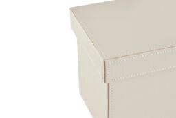 Orsina Elegant Cream Faux Leather CD Storage Box, Versatile Faux Leather Box, Lightweight CD Storage Container - thumbnail 3