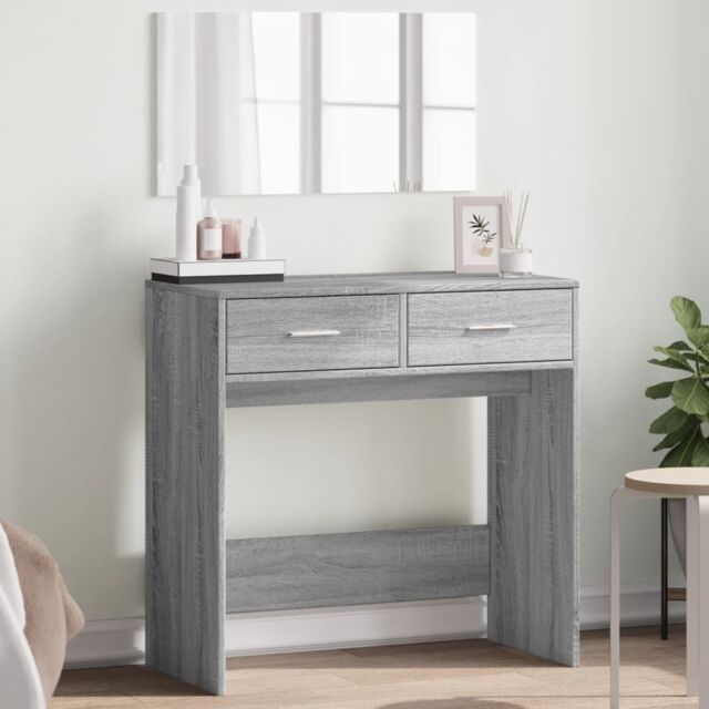 Berkfield Home Dressing Table with Mirror Grey Sonoma 80x39x80 cm - Size: 80 x 39 x 80 cm - image 1