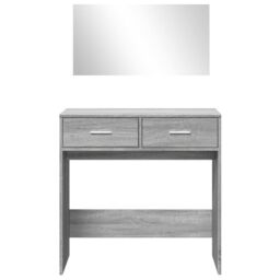 Berkfield Home Dressing Table with Mirror Grey Sonoma 80x39x80 cm - Size: 80 x 39 x 80 cm - thumbnail 5