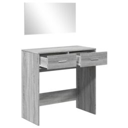 Berkfield Home Dressing Table with Mirror Grey Sonoma 80x39x80 cm - Size: 80 x 39 x 80 cm - thumbnail 4
