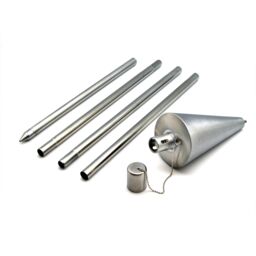 Harbour Housewares 2x Outdoor Flame Torches - Cone Metal Garden Fire Torch Lighting in Silver - thumbnail 5