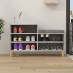 Berkfield Home Shoe Cabinet Concrete Grey 102x36x60 cm Engineered Wood - Size: 102 x 36 x 60 cm - thumbnail 3