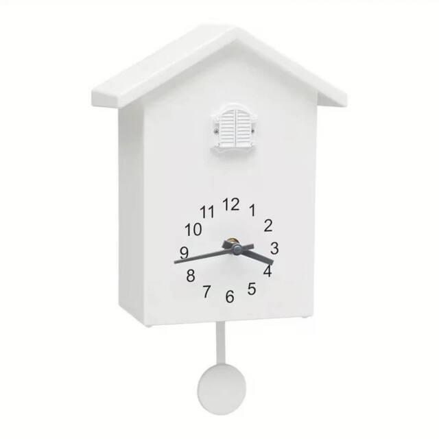 FLAVORA Wall Clock Modern Bird Home in White - Size: 0.5m x 1m - image 1