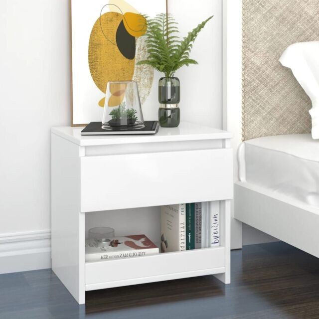 Berkfield Home Bedside Cabinets 2 pcs High Gloss White 40x30x39 cm Engineered Wood - Size: 40 x 30 x 39 cm - image 1