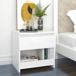 Berkfield Home Bedside Cabinets 2 pcs High Gloss White 40x30x39 cm Engineered Wood - Size: 40 x 30 x 39 cm - thumbnail 1