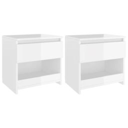 Berkfield Home Bedside Cabinets 2 pcs High Gloss White 40x30x39 cm Engineered Wood - Size: 40 x 30 x 39 cm - thumbnail 2