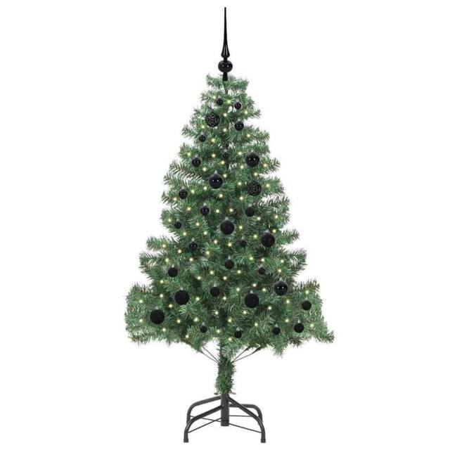 Berkfield Home Lush Christmas Tree with 150 LEDs with Stand Green 150 cm PVC - image 1