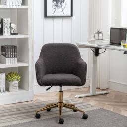 Direct Wicker Teddy Fabric Material Adjustable Height Swivel Home Office Chair in Dark Grey - Size: 1 Pack - thumbnail 6