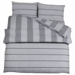 Berkfield Home Elegant Duvet Cover Set Grey 220x240 cm Cotton - thumbnail 3