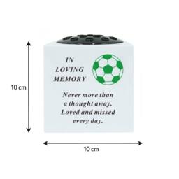 David Fischhoff Memorial Grave Green Football Rose Bowl in White - thumbnail 2