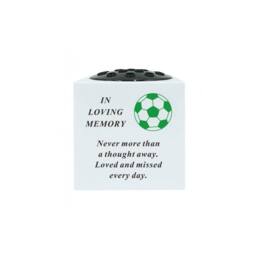 David Fischhoff Memorial Grave Green Football Rose Bowl in White - thumbnail 1