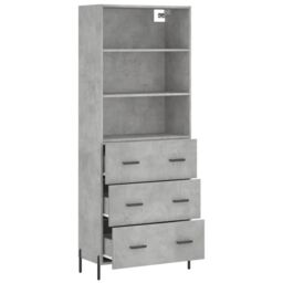 Berkfield Home Highboard Concrete Grey 69.5x34x180 cm Engineered Wood - thumbnail 4