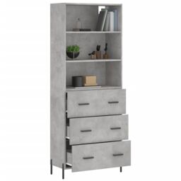 Berkfield Home Highboard Concrete Grey 69.5x34x180 cm Engineered Wood - thumbnail 3