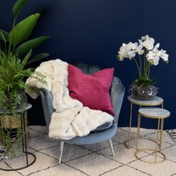 Madison & Mayfair Velvet Fuschia Square Cushion in Fuchsia - thumbnail 2