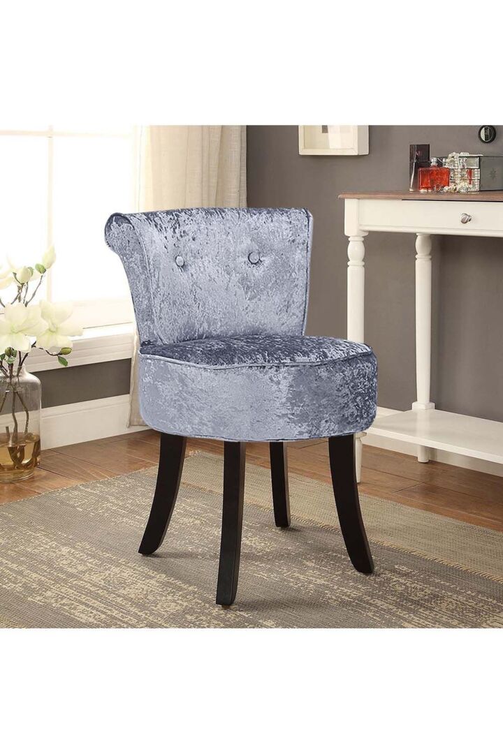 Modern Velvet Upholstered Dressing Table Chair by Debenhams | uFurnish.com Modern Velvet Upholstered Dressing Table Chair by Debenhams | uFurnish.com