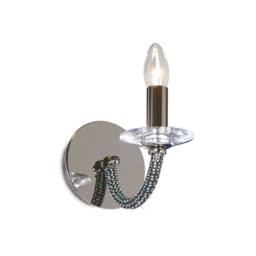 Netlighting Elena Wall Lamp Switched 1 Candle Light Black Chrome Crystal - thumbnail 1